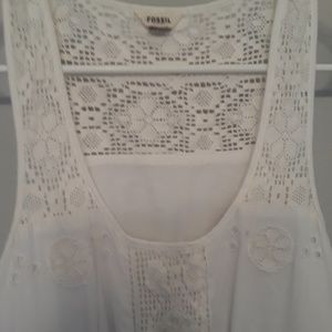 White cotton dress by fossil